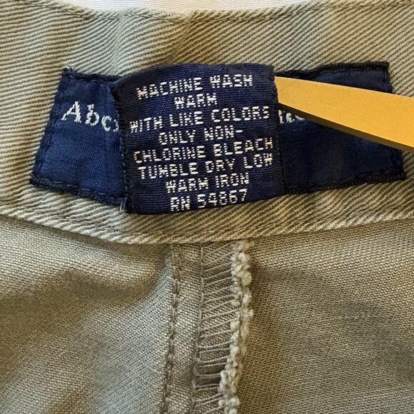 80s/90s Abercrombie & Fitch High Rise Olive Green Chino Pants 36x32 (35x31.5) - Picture 10 of 15